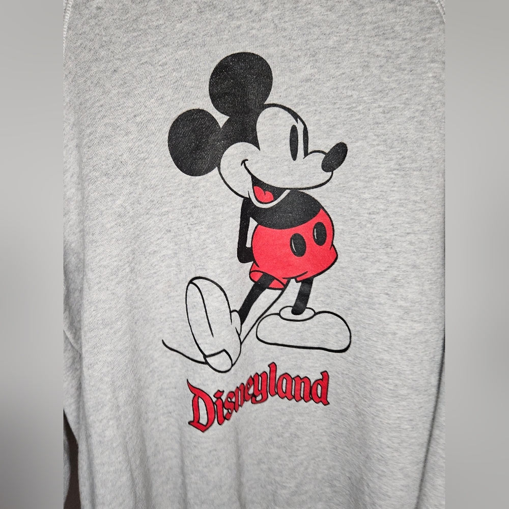 Disney Mickey Mouse Disneyland Heather Gray Raglan Sweatshirt - Picture 3 of 6